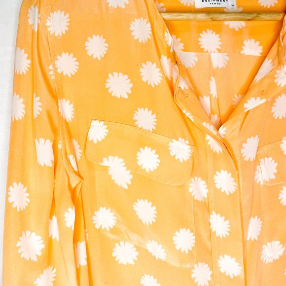NWT Equipment Silk Blouse in Peach Floral Print - Picture 7 of 10